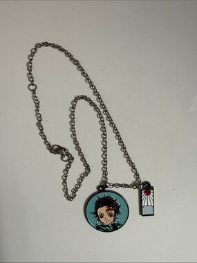 Demon Slayer Tanjiro Kamado Circle Charm Necklace.  Never Worn
